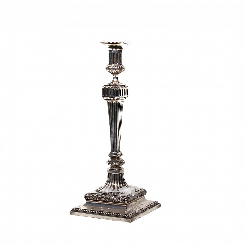 Stamped Dutch silver candlestick