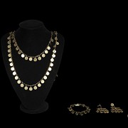 Yellow gold jewellery set with coins, 20th century