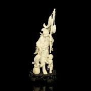 Carved ivory figure ‘Boy and fisherman’, early 20th century