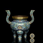 Bronze censer with cloisonné enamel, Qing dynasty