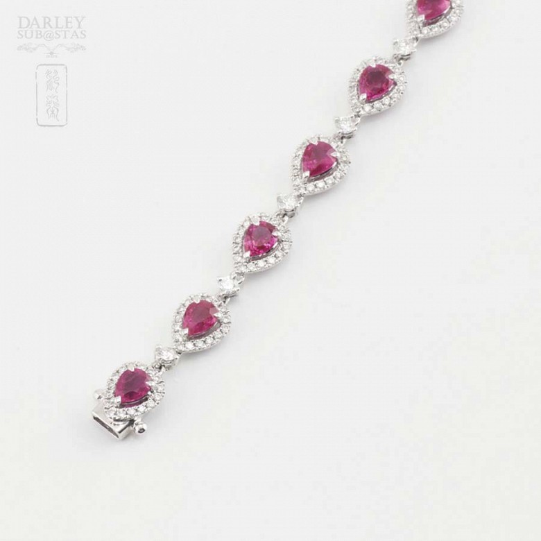 18k white gold bracelet with rubies and diamonds.