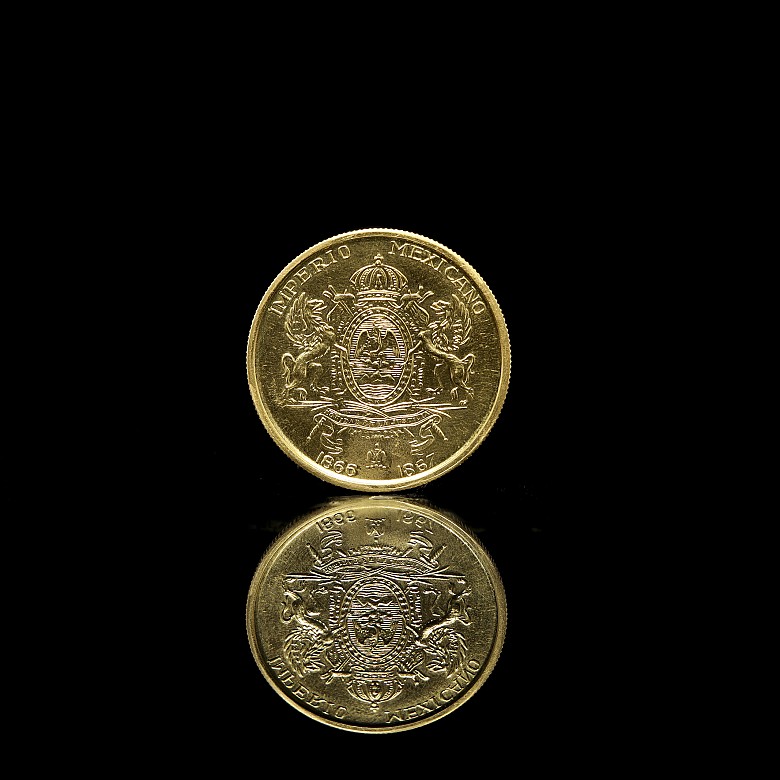 Gold coin ‘Maximiliano y Carlota’ Mexico, 19th century