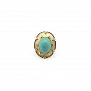 14k gold ring with natural turquoise.