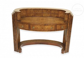 Elm oval Art Deco style desk