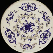 Enameled porcelain side table, 20th century