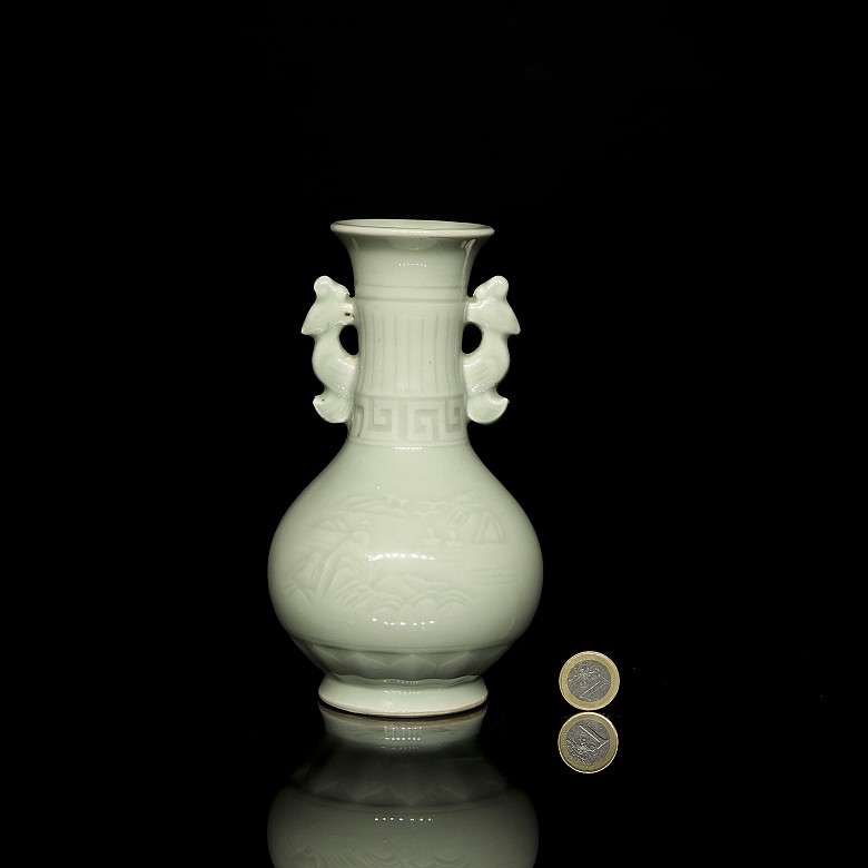 Small porcelain vase with celadon glaze, 20th century