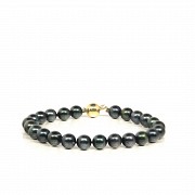 Pulsera de perlas negras Akoya