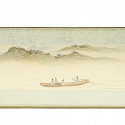 Chinese painting “Lake and poem”, Qing dynasty