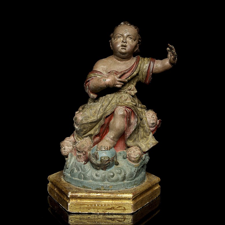 18th century Andalusian School ‘Infant Jesus with cherubs’