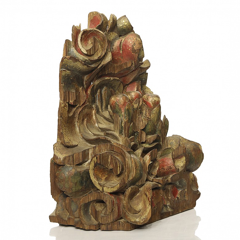 Baroque polychrome wood bracket, 17th - 18th century