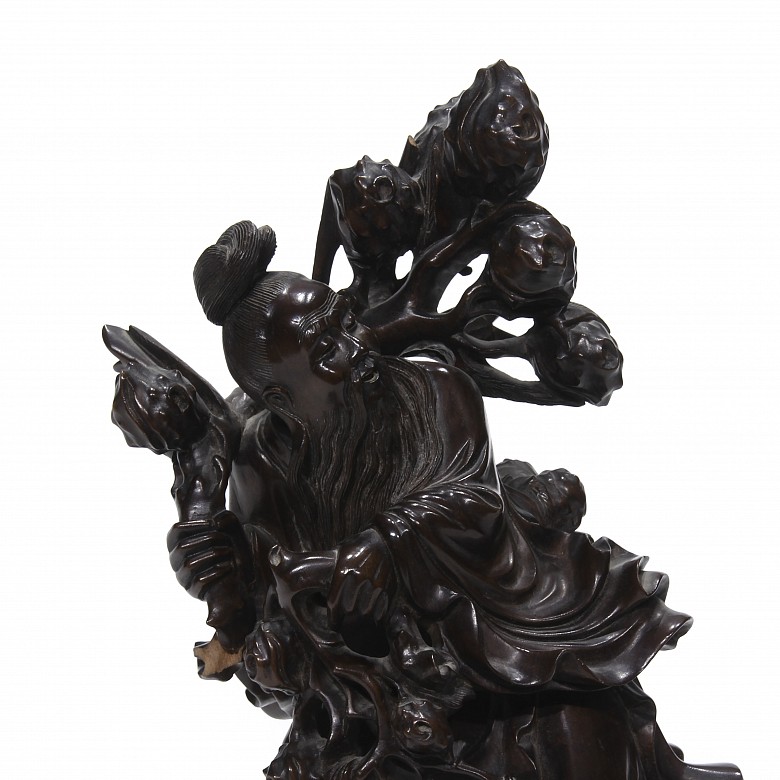 Carved wooden sage, mid-20th century