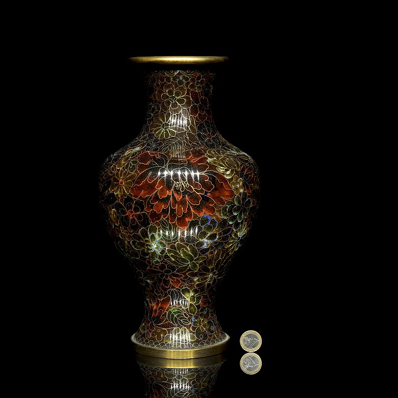 Cloisonné vase ‘Flowers’, 20th century - 8