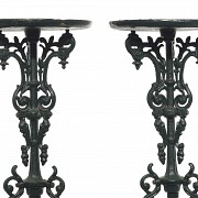 Pair of cast-iron pedestals, 20th century