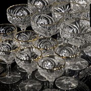 Glassware with gilded rim, Germany, 20th century