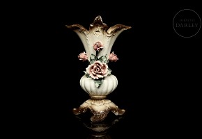 Capodimonte porcelain ‘Vase with appliqué’, 20th century