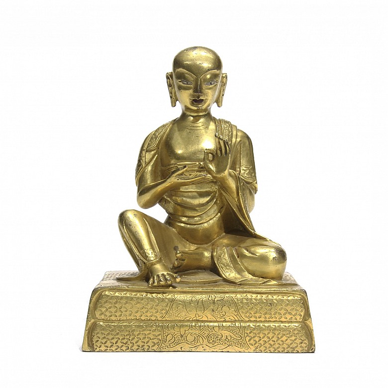 Gold plated bronze Buddha, Qing dynasty.