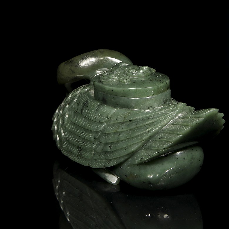 Recipiente de jade en forma de cisne, S.XIX - XX