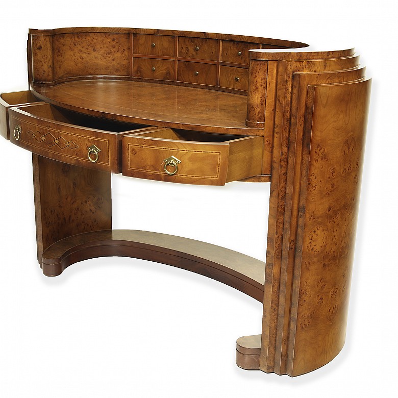 Elm oval Art Deco style desk