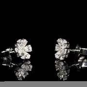 Earrings ‘Flower’ in 18 kt white gold and diamonds