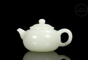 Beautiful Hetian jade teapot, Qing dynasty