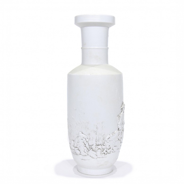 Jarrón de porcelana esmaltada en blanco, Wang Bingrong