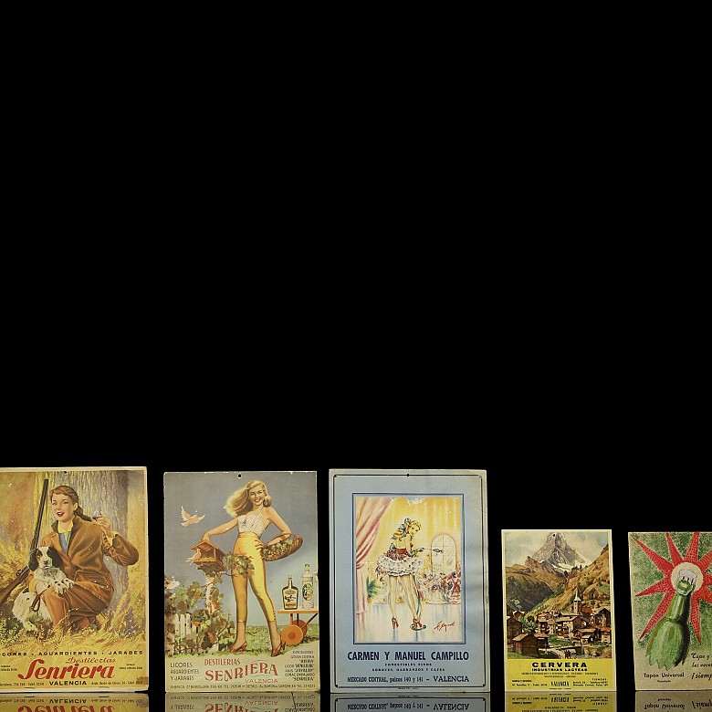 Conjunto de pequeños carteles publicitarios, s.XX