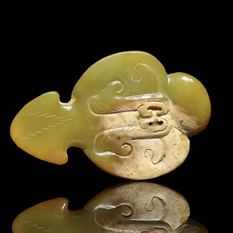 Carved jade 'phoenix' plaque, Western Han dynasty