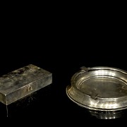 Silver box and ashtray, 20th century