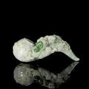 'Leonis and ruyi' jadeite pipe, Qing dynasty