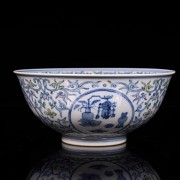 Porcelain doucai bowl with “Bogu Hua” scene, Qing dynasty