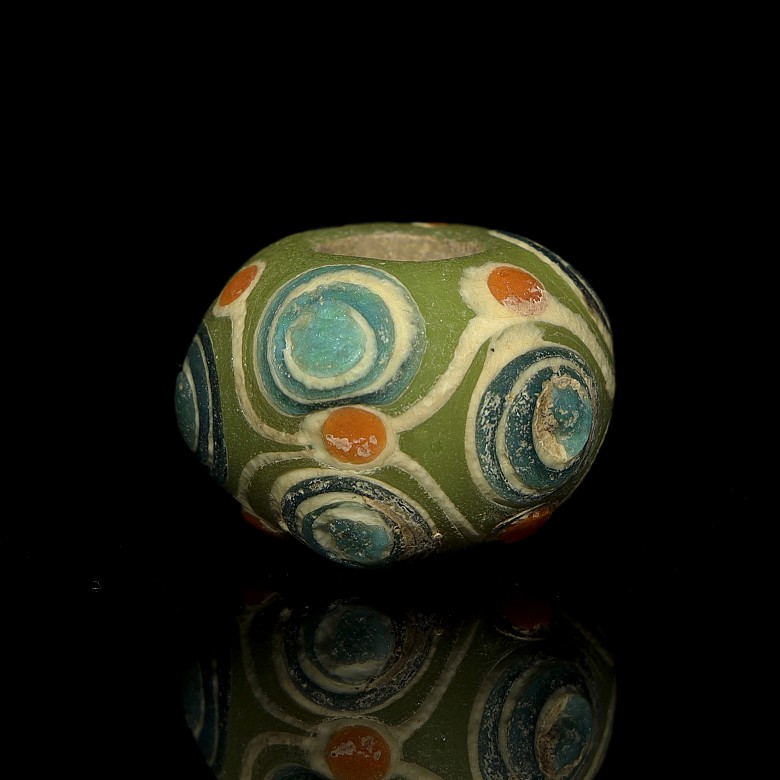 Green enamel bead, Warring States Period