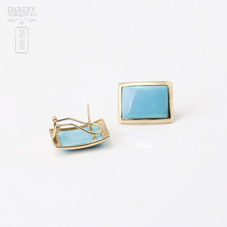 Earrings  Turquoise Natural in 18k - 2