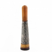 Amber and silver mouthpiece, 19th century