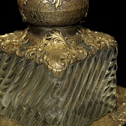 Large glass and bronze writing desk, 18th century