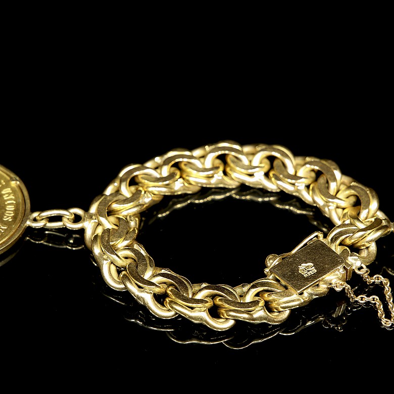 Pulsera con dos monedas de oro