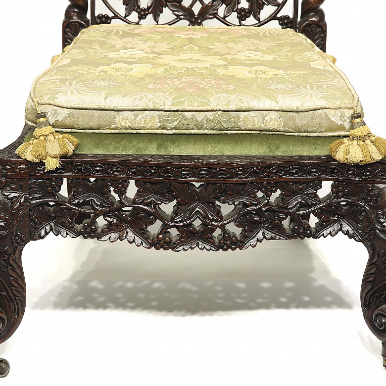 Burmese carved wooden chair, early 20th century