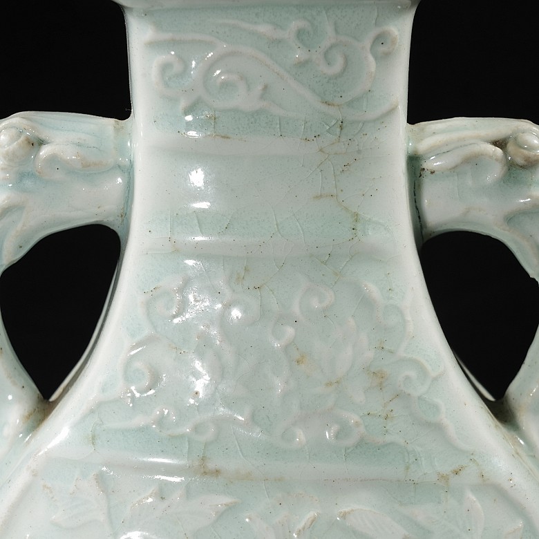 Celadon glazed ceramic vase ‘Lotuses’, Song style