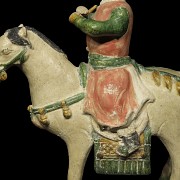 Pair of ceramic horsemen, Ming dynasty - 4