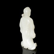 Jade figurine “Luohan with ruyi and flower”, Qing dynasty