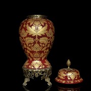 Large red vase, Louis XV style, 20th century