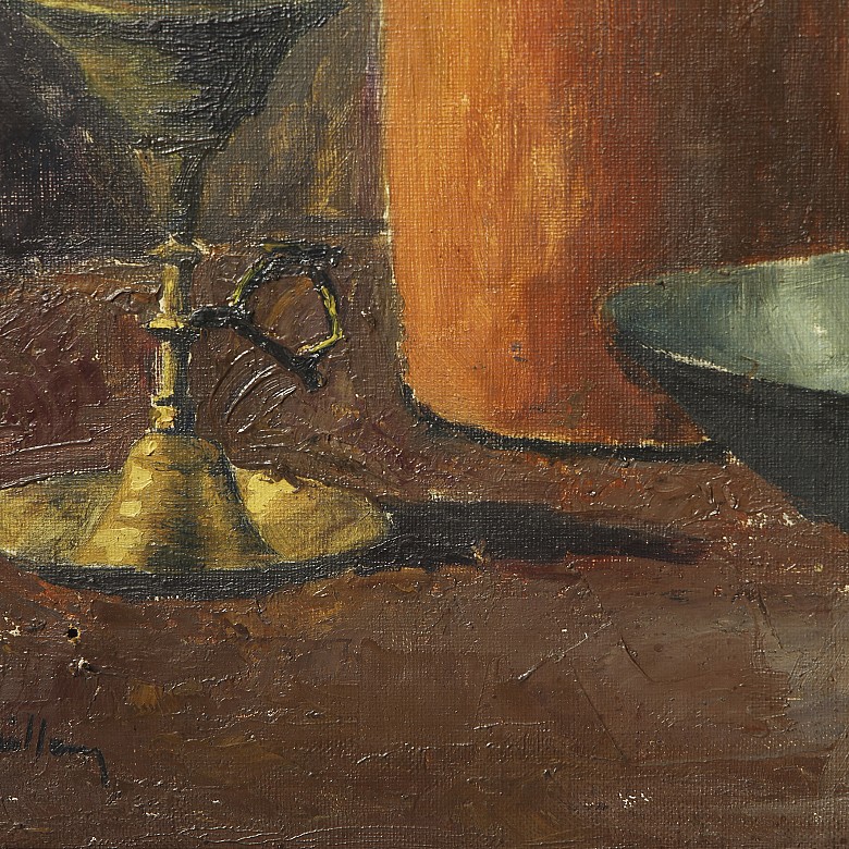 Juan Guillem Satorre (20th century) ‘Still life with frying pan’