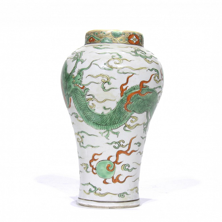 Small green family vase, 20th century