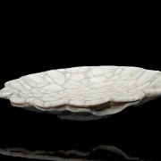 Small lobed dish with a white glaze, Qing dynasty