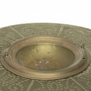 Brass and wood brazier, 19th century