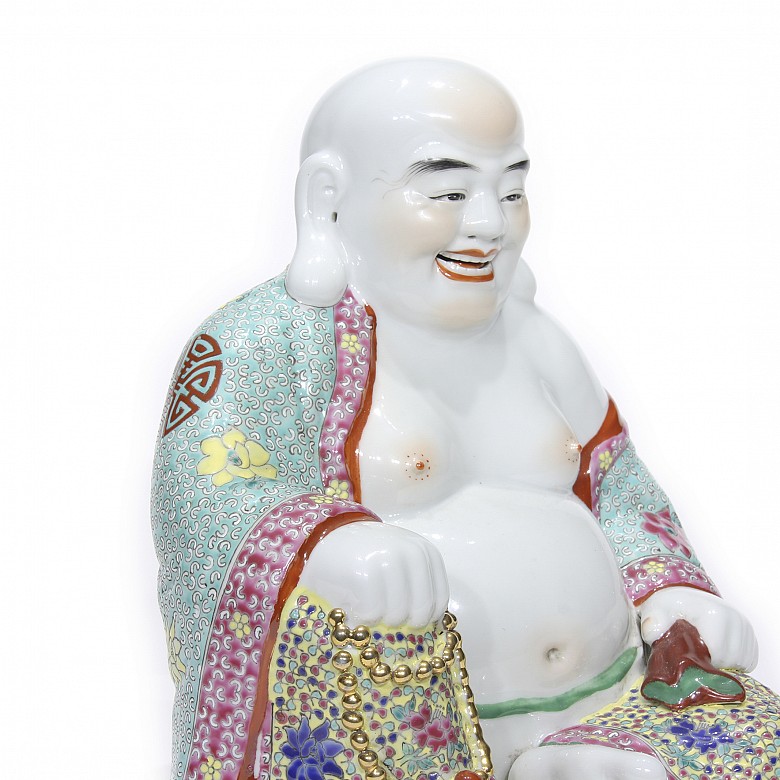 Buddha sculpture in glazed porcelain, Zeng Longsheng (1901 – 1964).