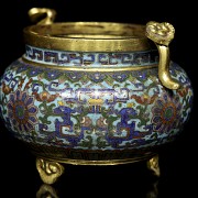 Cloisonné tripod censer ‘Ruyi and phoenix’, Qing dynasty