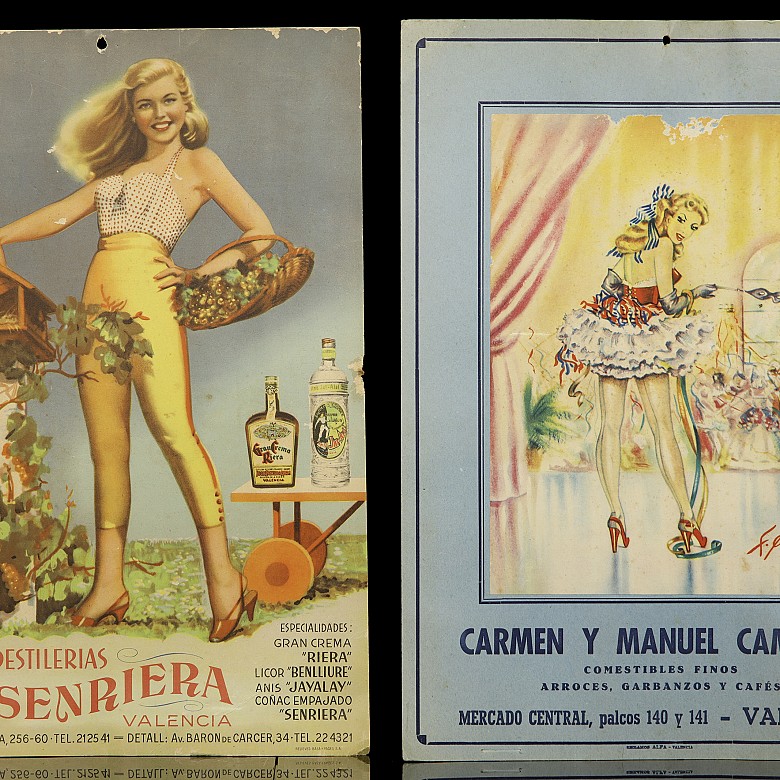 Conjunto de pequeños carteles publicitarios, s.XX