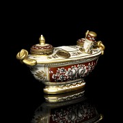 Porcelain writing desk “Flowers on red background” 18th-19th century