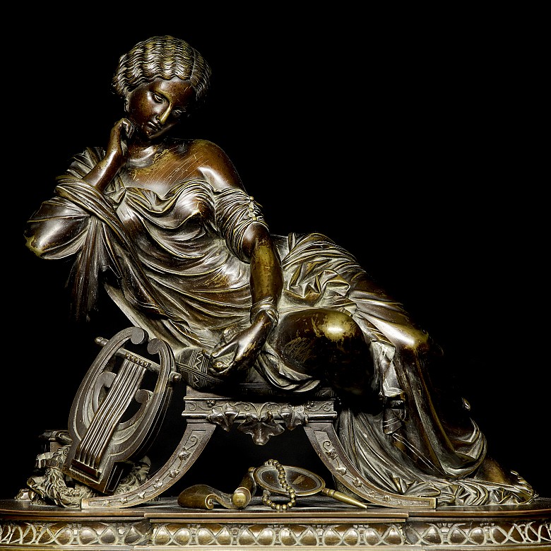 Gautier Eviteur ‘Bronze table clock’, late 19th century