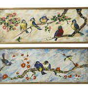 S. Boix ‘Pair of paintings with birds’, 1967